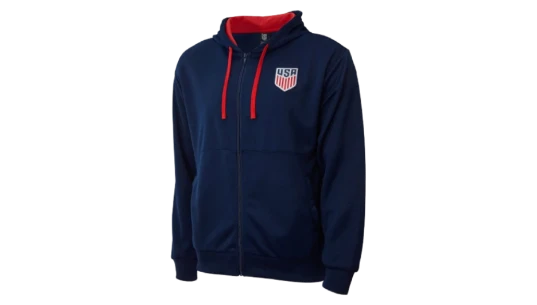 U.S. Soccer Full-Zip Hooded Jacket - Navy/Red