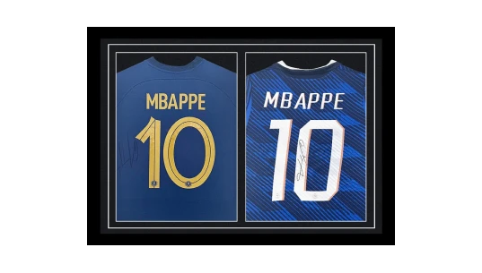 Signed Kylian Mbappe Framed Shirts World Cup Winner 2018