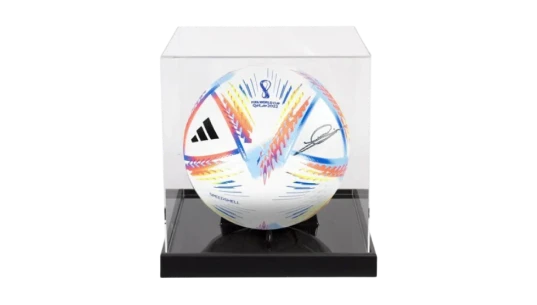 Zinedine Zidane Signed Football: 2022 World Cup - In Acrylic Display Case