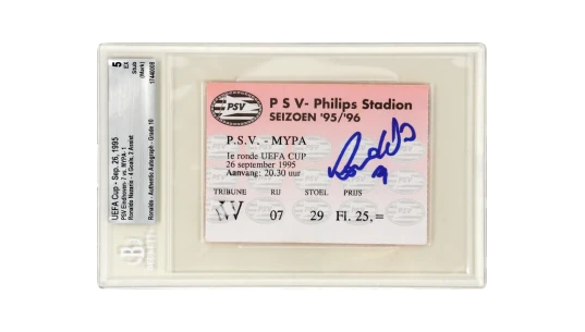 Ronaldo Nazario Signed 1995 PSV 4 Goals, 2 Assists Match Ticket BGS 5