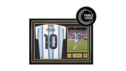 Lionel Messi Official World Cup 2026 Back Signed & Hero Framed Argentina 2026 Home Shirt