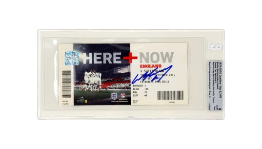 Wayne Rooney Signed 2015 Record 50th Goal For England Match Ticket BGS 6