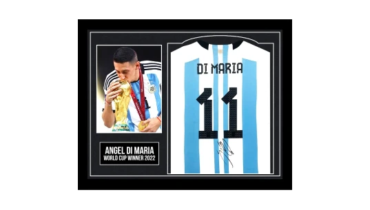 Framed Angel Di Maria Signed Shirt World Cup Winner 2022