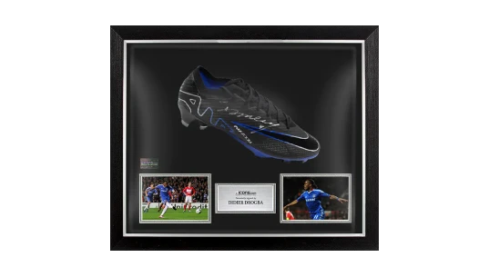 Didier Drogba Signed Vapor Elite Boot In Bubble Frame: Option 1