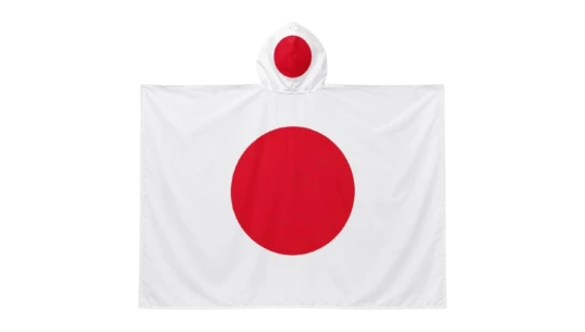 Japan Flag National Cape - Red/White