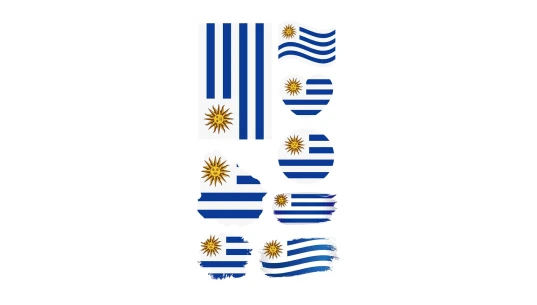 Uruguay Soccer Fan Temporary Tattoos Stickers