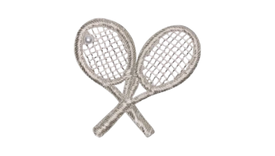 Tennis-Racket Brooch - Silver-Tone