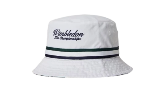 Wimbledon Reversible Bucket Hat - White