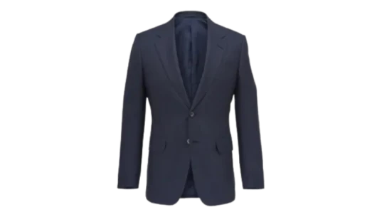 Checked Single-Breasted Suit - Navy Blue