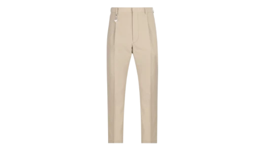 Pleated Pressed-Crease Trousers - Beige