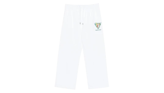 Tennis Club Embroidered Track Pants - White