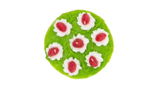Two-Tier Green Cake With Strawberries Decorative Candle, 20cm
