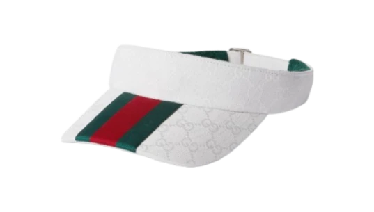 GG Canvas Visor with Web - White Original GG Cotton Canvas