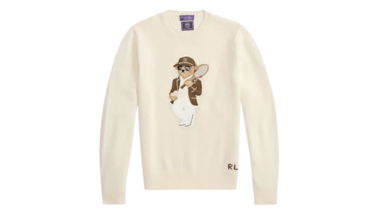 Purple Label Wimbledon Polo Bear Jumper - Classic Cream