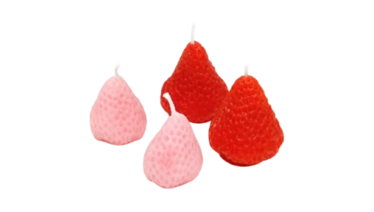 Strawberry-Shaped Candles (Set Of 4)