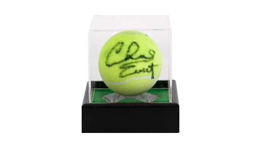 Chris Evert Signed Penn Tennis Ball In Acrylic Case
