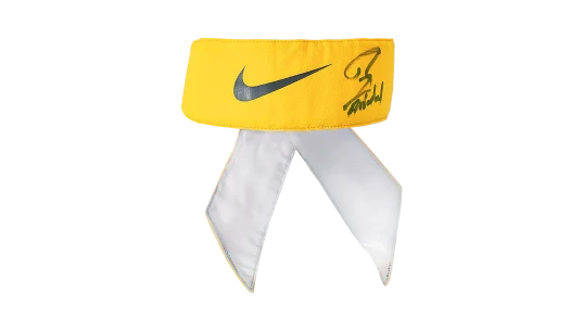 Match Worn Rafael Nadal Signed Yellow Bandana