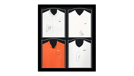 Signed Djokovic, Nadal, Sinner & Alcaraz Framed Shirts - Tennis Icons