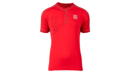 Match Issue Roger Federer Signed Red Uniqlo Shanghai Masters Shirt
