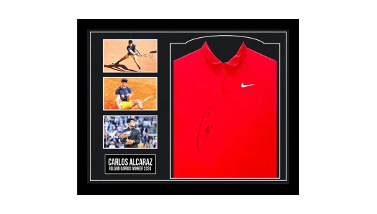Framed Carlos Alcaraz Signed Shirt - Roland Garros Winner 2024
