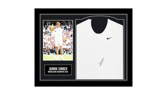 Signed Jannik Sinner Framed Shirt - Wimbledon Winner 2025