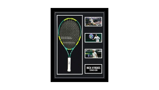 Signed Nick Kyrgios Framed Racket – Tennis Icon Autograph