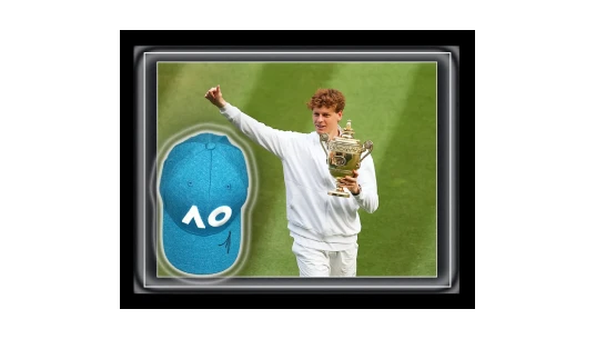 Jannik Sinner Signed Cap Framed Dome – Wimbledon Winner 2025 JSA COA