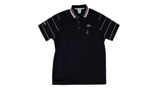 Match Used Andy Roddick Front Signed Black Tennis Shirt: 2010 Australian Open