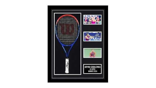 Signed Aryna Sabalenka Framed Racket – US Open Winner 2024