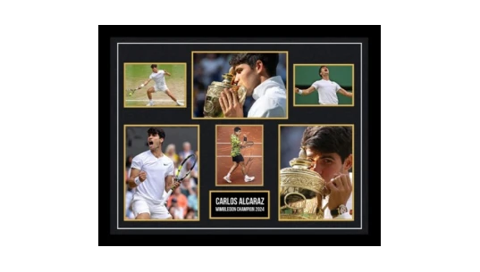 Signed Carlos Alcaraz Large Framed Display - Wimbledon Final 2024