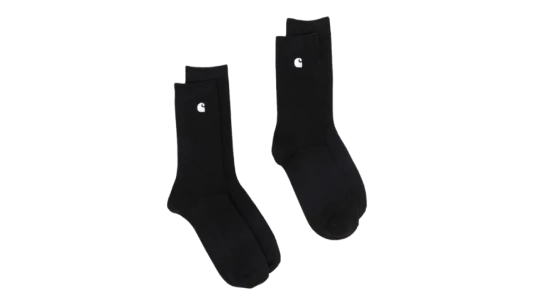 Embroidered Logo Knitted Socks - Black/White