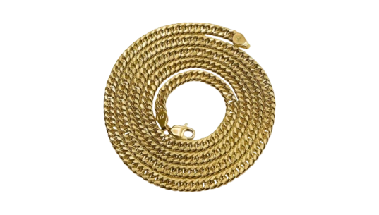 10K Yellow Gold Hollow Cuban Link Chain 4 mm