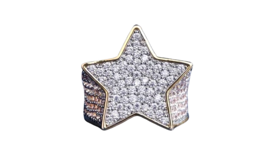 The Bright Iced Out Hip Hop Star Ring - CZ/Brass