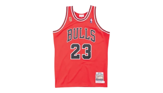 Authentic Jersey Away Finals Michael Jordan 1995-1996