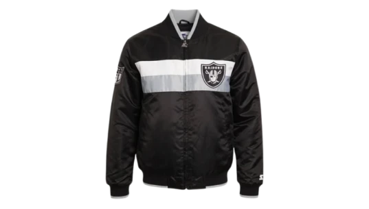 Las Vegas Raiders Ambassador Satin Varsity Jacket