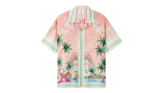 Ethereal Short Sleeve Silk Shirt - Pink