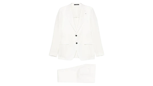 Peak-Lapel Single-Breasted Suit - White