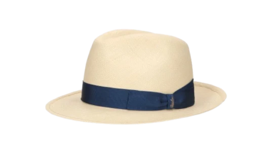 Federico Panama Quito Medium Brim - Natural/Royal Blue Hatband