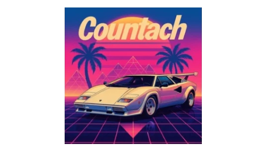 Retro Lamborghini Countach Sunset Poster