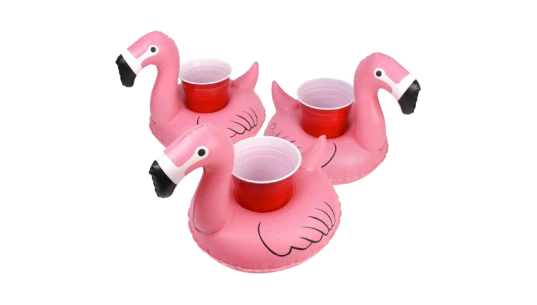 Inflatable Flamingo Pool & Hot Tub Drink Holders (3 Pack)