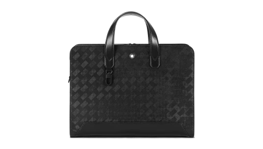 Thin Briefcase in Extreme Leather - Black