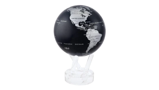 Jet Black & Silver Globe