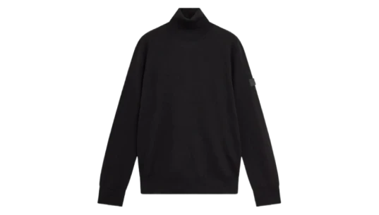 Turtleneck Logo-Patch Sweater - Black