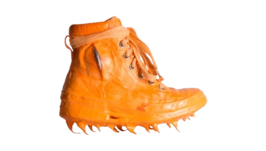Object Dyed Prosthetic Ankle Drip Rubber Sneaker - Orange