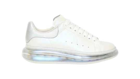 Oversized Sneakers - Clear Sole White Pearl