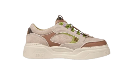 Force Trainers - Beige Mesh/Brown Leather