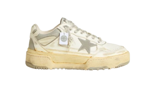 Forty2 with laces with Crystals & Grey TPU Star - White Leather