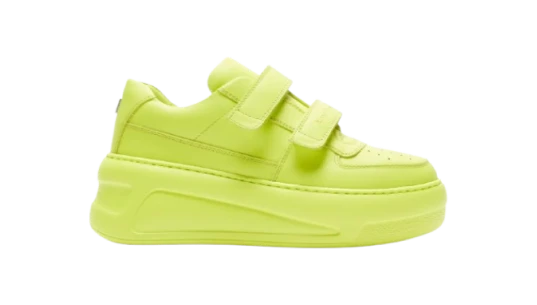 Touch-Strap Platform Sneakers - Lime Green