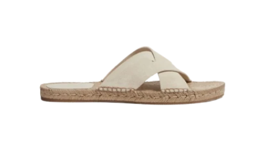 Off White Suede Espadrille Sandals
