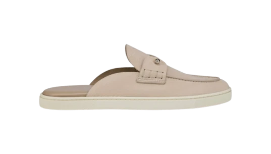Grained Calf Leather Boat Shoes - Beige